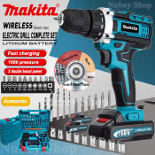 Cordless Brushless Drill Set with Batteries for Metal & Wood