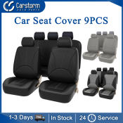 Waterproof PU Leather Car Seat Covers 9PCS - Universal Fit