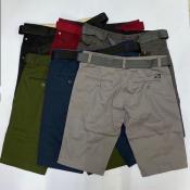 4pocket plain cargo casual wear men's short with belt