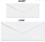 White envelopes short / long