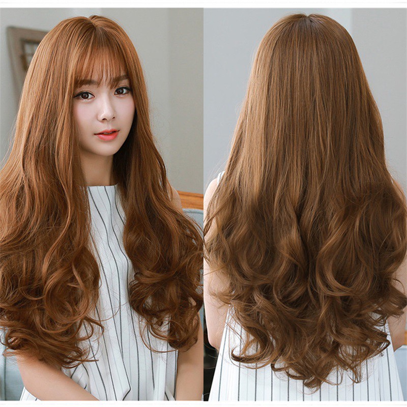 70cm wig female long curly hair bangs hairstyle realistic wig set full headdress fluffy✨AMZ | Lazada PH 70cm wig female long curly hair bangs hairstyle realistic wig set full headdress fluffy✨AMZ | Lazada PH