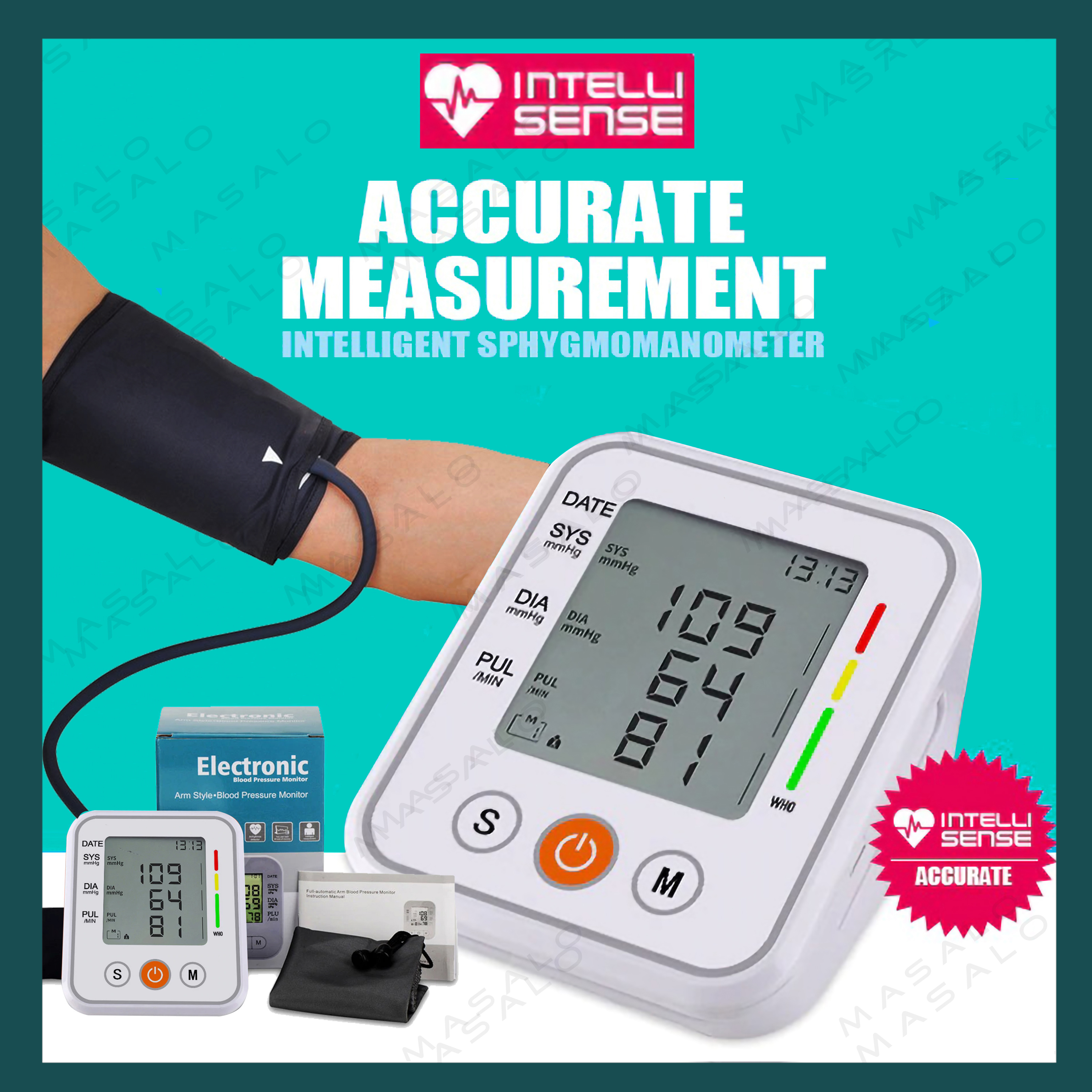 Digital Upper Arm Blood Pressure Monitor by 100% Authentic