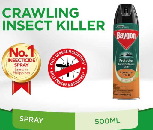 3in1 Baygon Triple Action Crawling Insect Killer 500ml