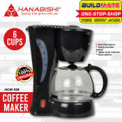 HANABISHI 6-Cup Coffee Maker with Anti-Drip Function