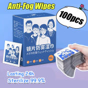 Japan 100pcs Anti Fog Eyeglass Lens Cleaner Wipes, Long-lasting