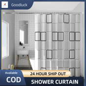 Goodluck Waterproof Shower Curtain - 180CM X 180CM (With Hooks)