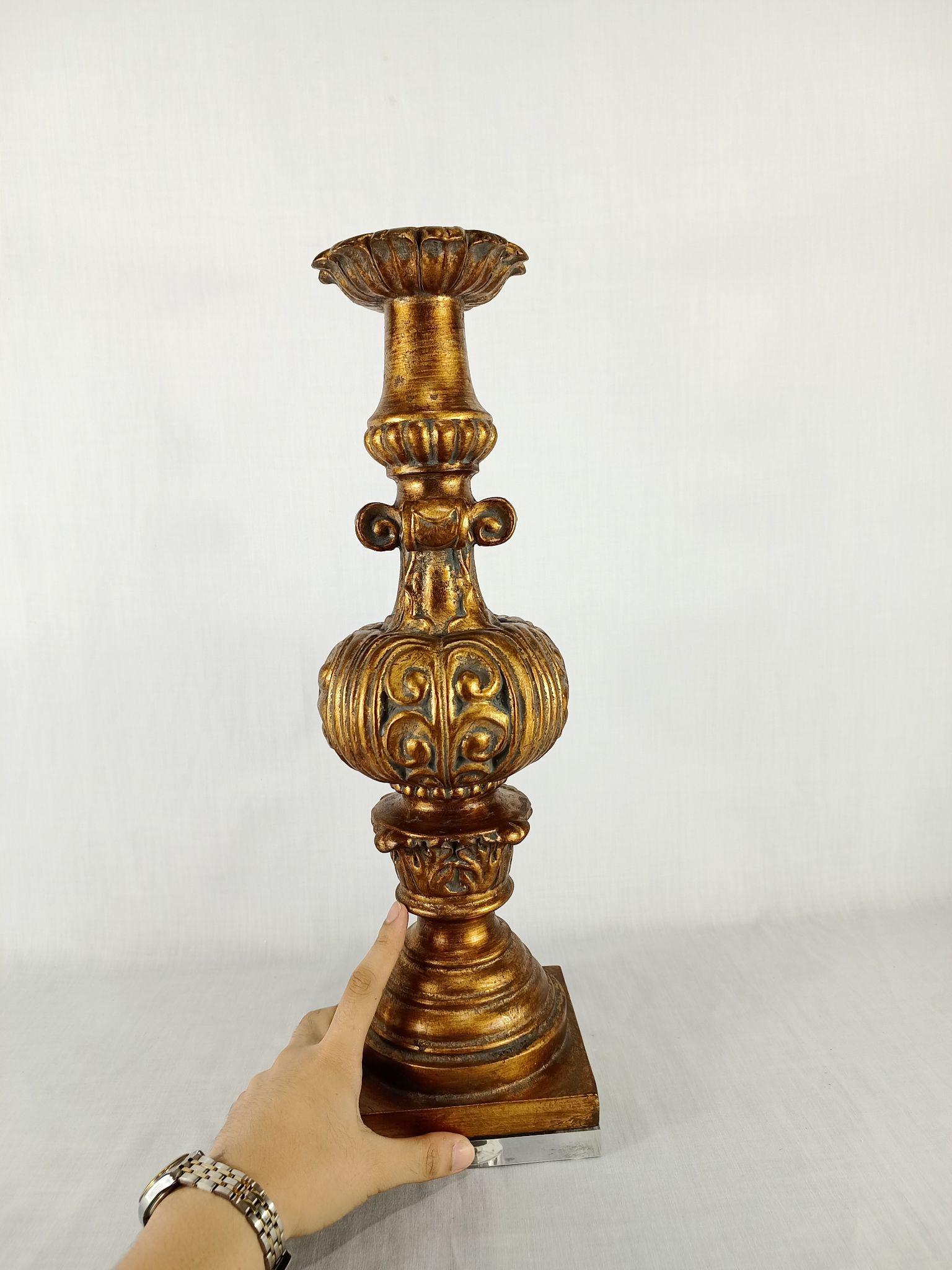Golden Bombay Vintage Candle Holder Set of 3 Figurine Display
