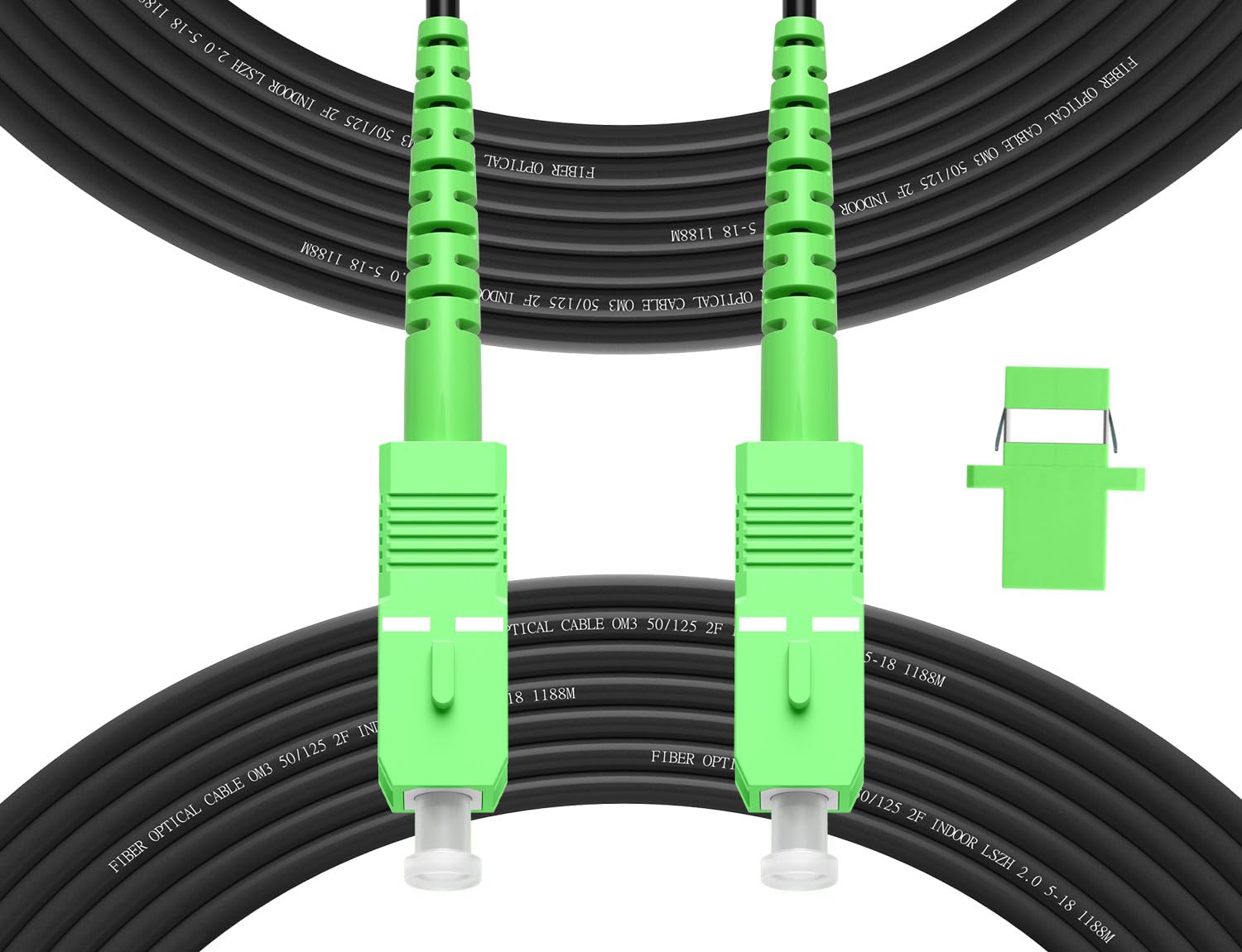 Fibergaga-3M(10ft) SC/APC to SC/APC Outdoor Fiber Optic Cable, Simplex Single Mode Fiber, OS2 Fiber Optic Internet Cable - OS1/OS2 Compatible Black Presyo  3,984 Piso*Libreng Shipping