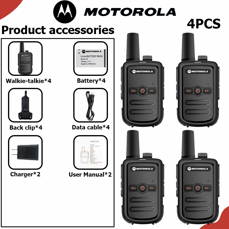 Motorola C51 400-470MHZ UHF Two Way Radio Walkie Talkie Set with Long Range 5W Powe 9800mAh Type-C - Image 3