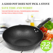 MHX 32cm Non-Stick Medical Stone Wok Pan