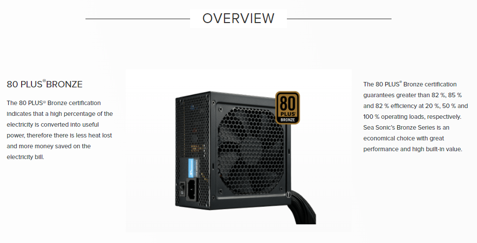 Seasonic S12 III 650 SSR-650GB3 650W 80+ Bronze, ATX12V & EPS12V, Direct Output, Smart & Silent Fan Control, S12III Power Supply