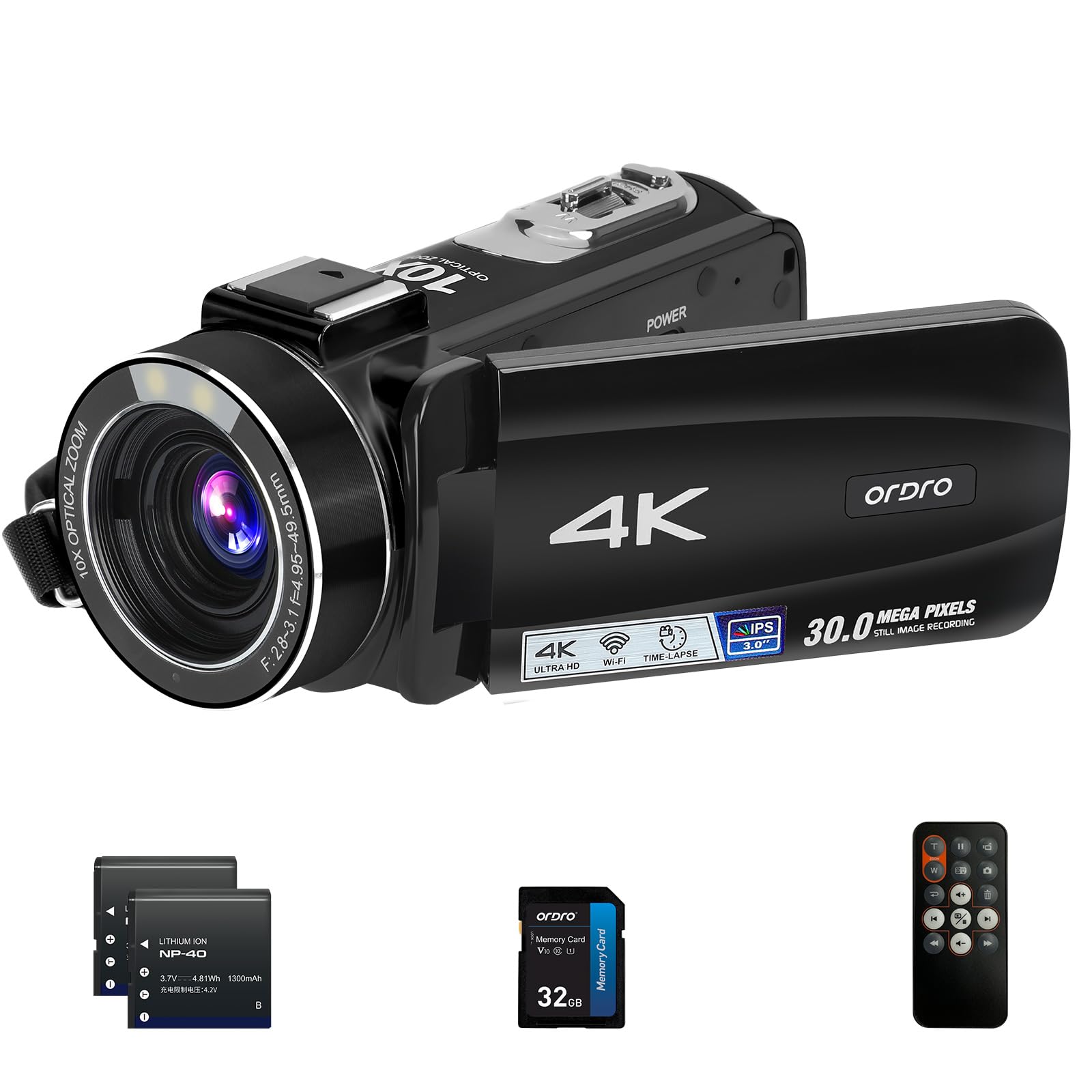 Ordro B320 ビデオカメラ 1080P 30 FPS レコーダ フルHD Amazon.com : ORDRO B320 1080P 30FPS Video Camera Recorder