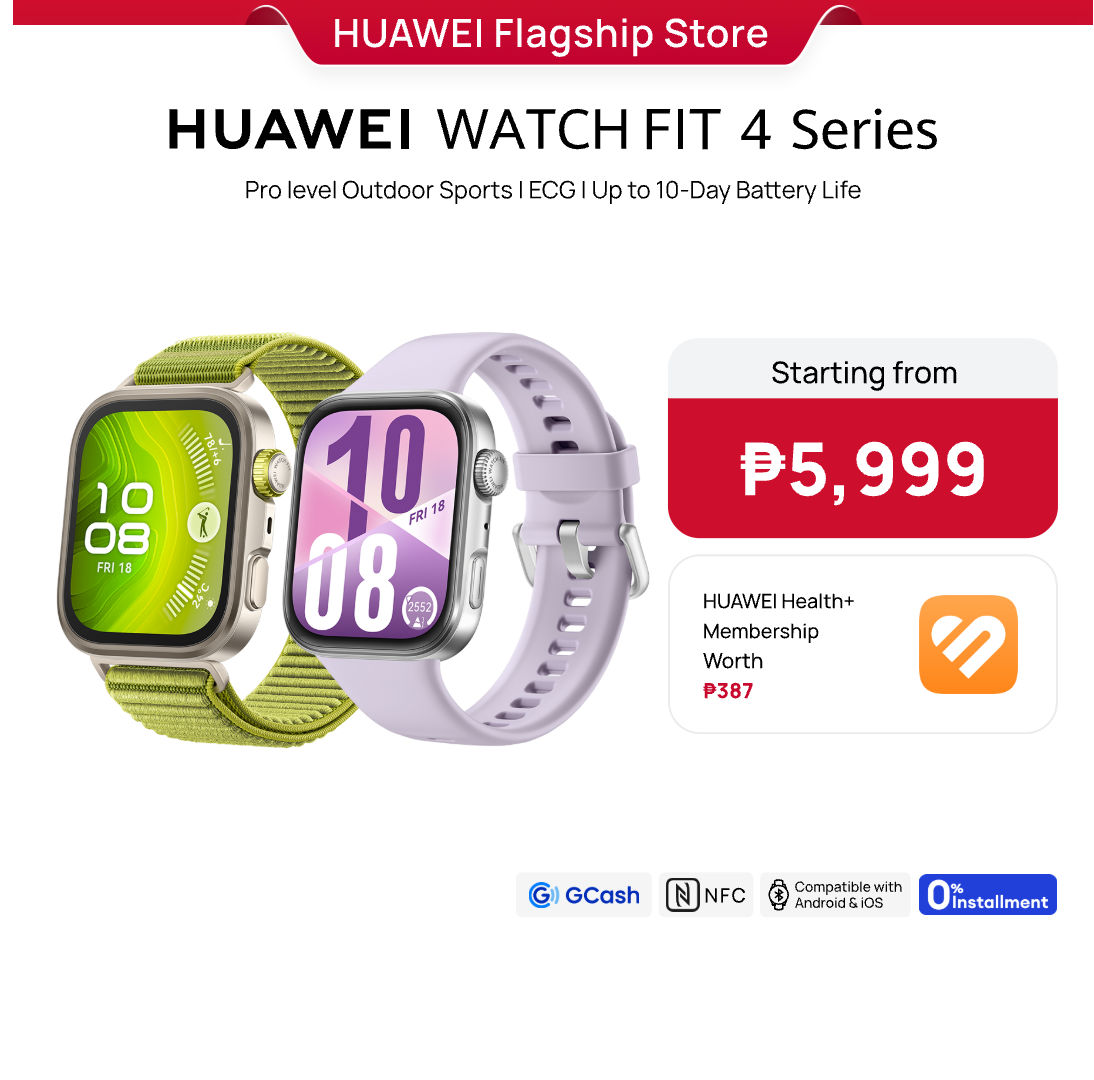 HUAWEI WATCH FIT 4 Series Smartwatch / ECG*/ Health Management / Precise Positioning / Golf & Diving* / Up to 10-Day Battery Life / Compatible to iOS & Android