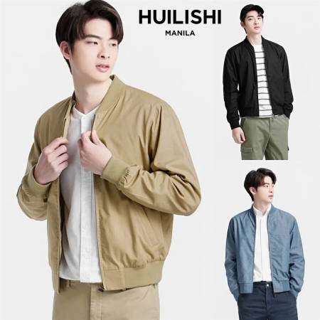 HUILISHI Men's Casual Bomber Jacket with Korean Fashion Trend