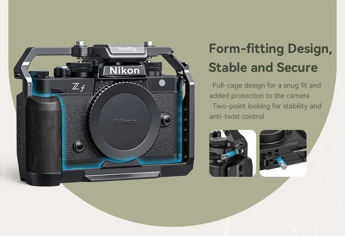 SmallRig Formfitting Cage Kit for Nikon Zf Mirrorless Camera with Arca-Type  Baseplate, 1/4