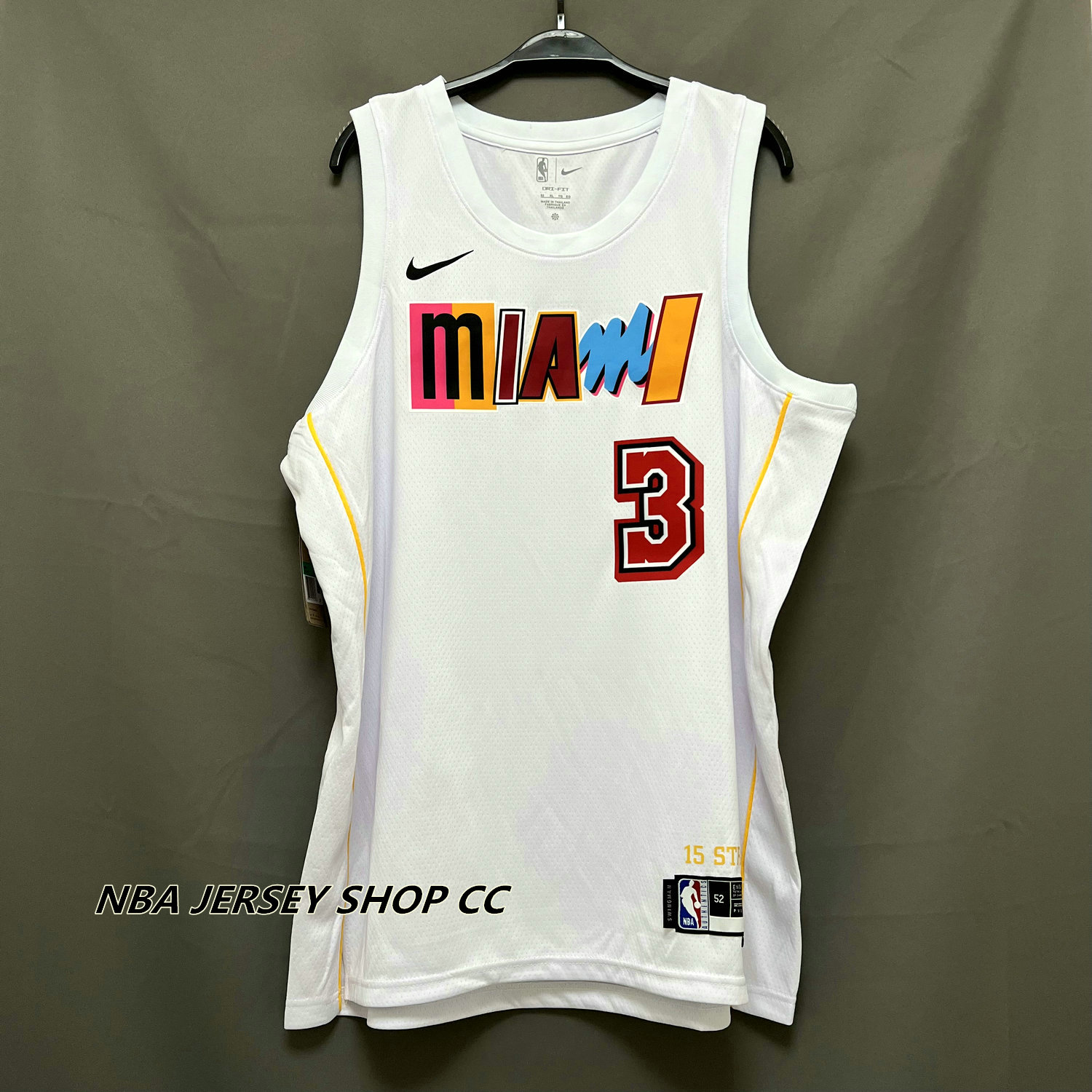 Fashion Edition NBA Miami Heat White #3 Jersey,Miami Heat