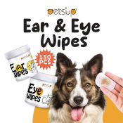 Petsup Pet Eye and Ear Wet Wipes - Stain Remover