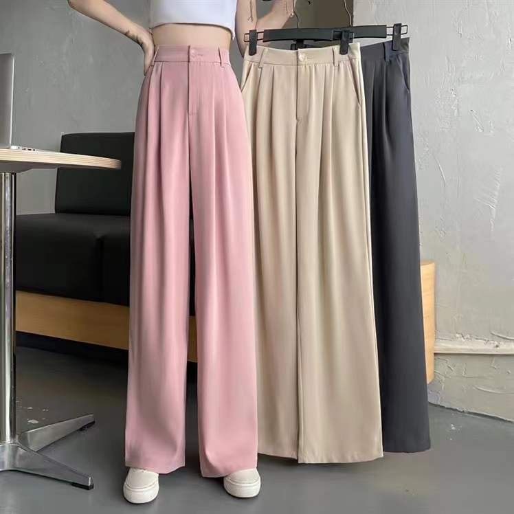 Ginza6 Women wide leg casual high waist pants slimming trousers square 5582