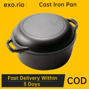 2-in-1 Cast Iron Dutch Oven - 26cm Non-Stick