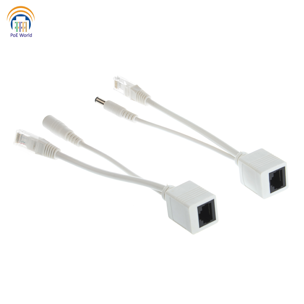 Single Port Gigabit Mode B PoE Injector 2.1x5.5DC RJ-45 24V 48V Passive  Injector Black Ethernet Segregator For IP camera WiFi access point VOIP  Phones