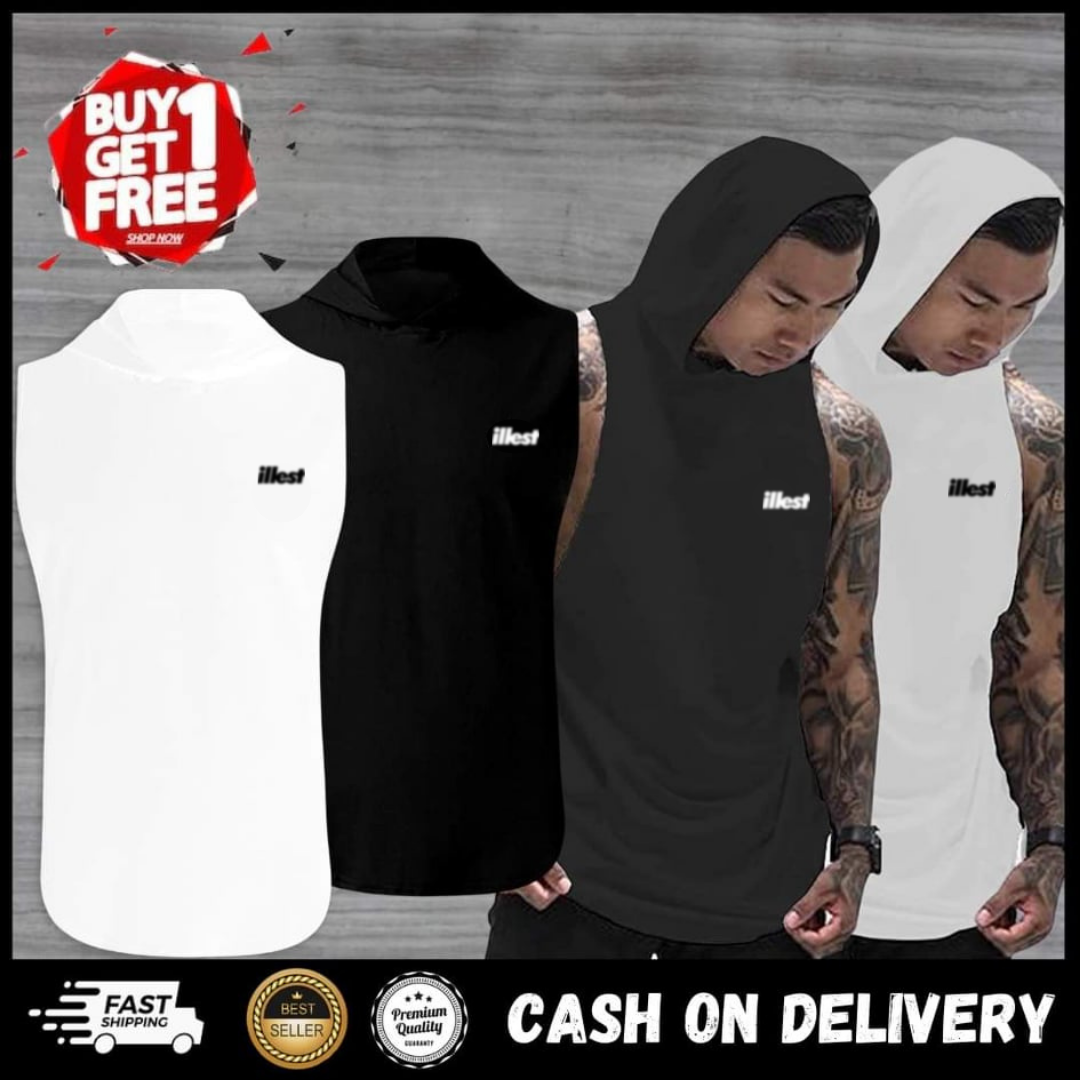 Trending High Quality Muscle Tee Hoodie / Black / White / Cotton Spandex /  AD / Sleeveless / Hoodie / Men / Women / Freesize / Best Seller / Summer  Outfit / Plain / Sando Gym / Comfortable Attire / 02 | Lazada PH