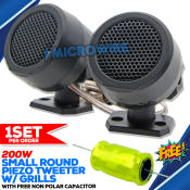 Small 200W Piezo Tweeter With Stand & Grills With Free Non Polar Capacitor