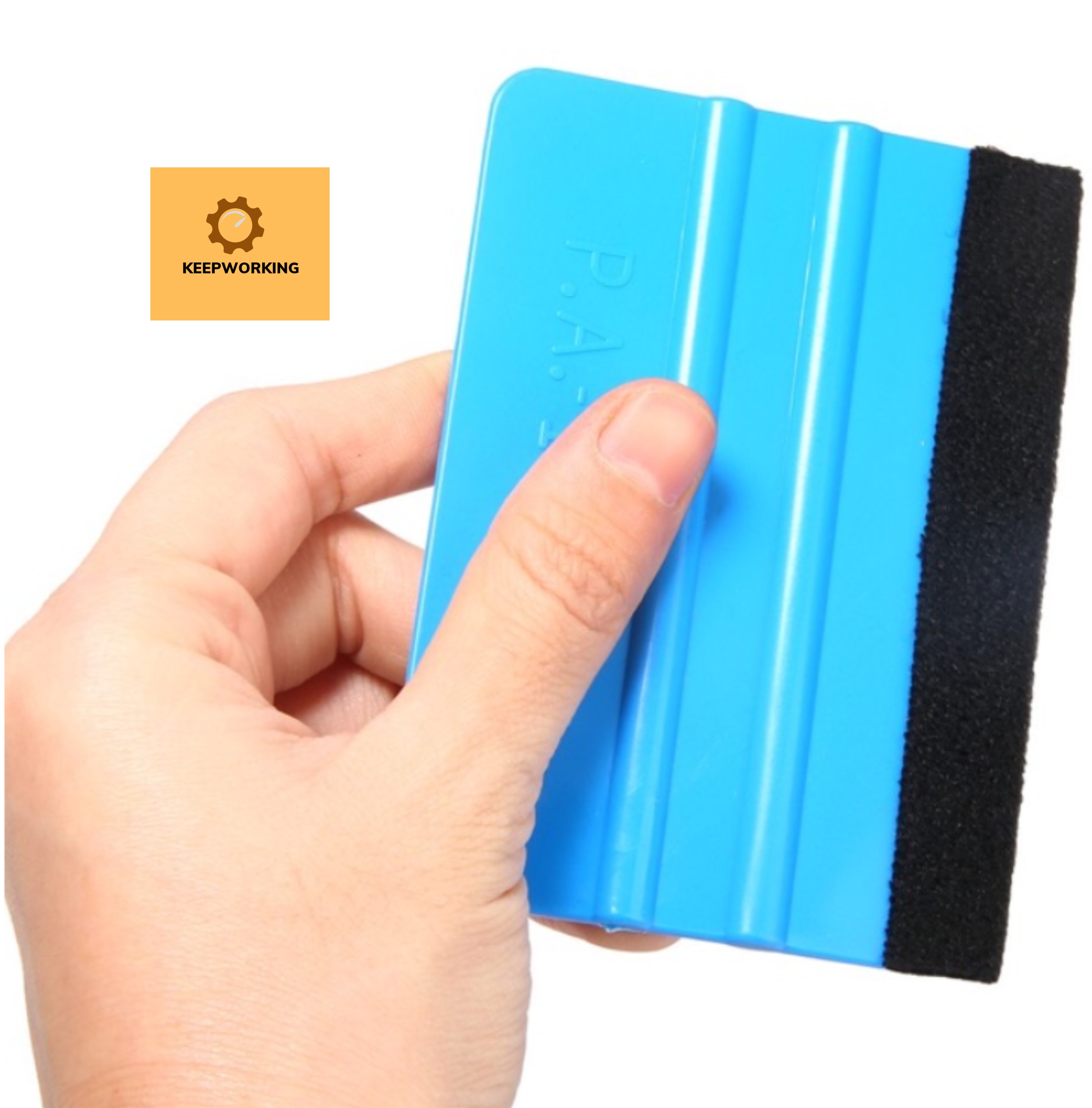 2-Piece Plastic Felt Squeegee Set - Decal Application Tool For Vinyl, Window Tint & Wallpaper