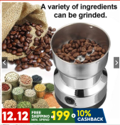 "Electric Coffee Bean Grinder for Home Kitchen - Stainless Steel"