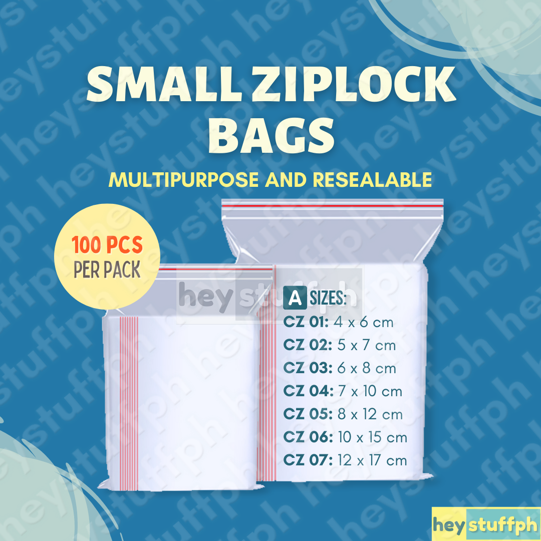 100Pcs Small Zip Lock Baggies Plastic Packaging Bags Small Storage Bags  Zipper Bag Selfadhesivebag (Size: 4*6cm 5*7cm 6*8cm 7*10cm, Color