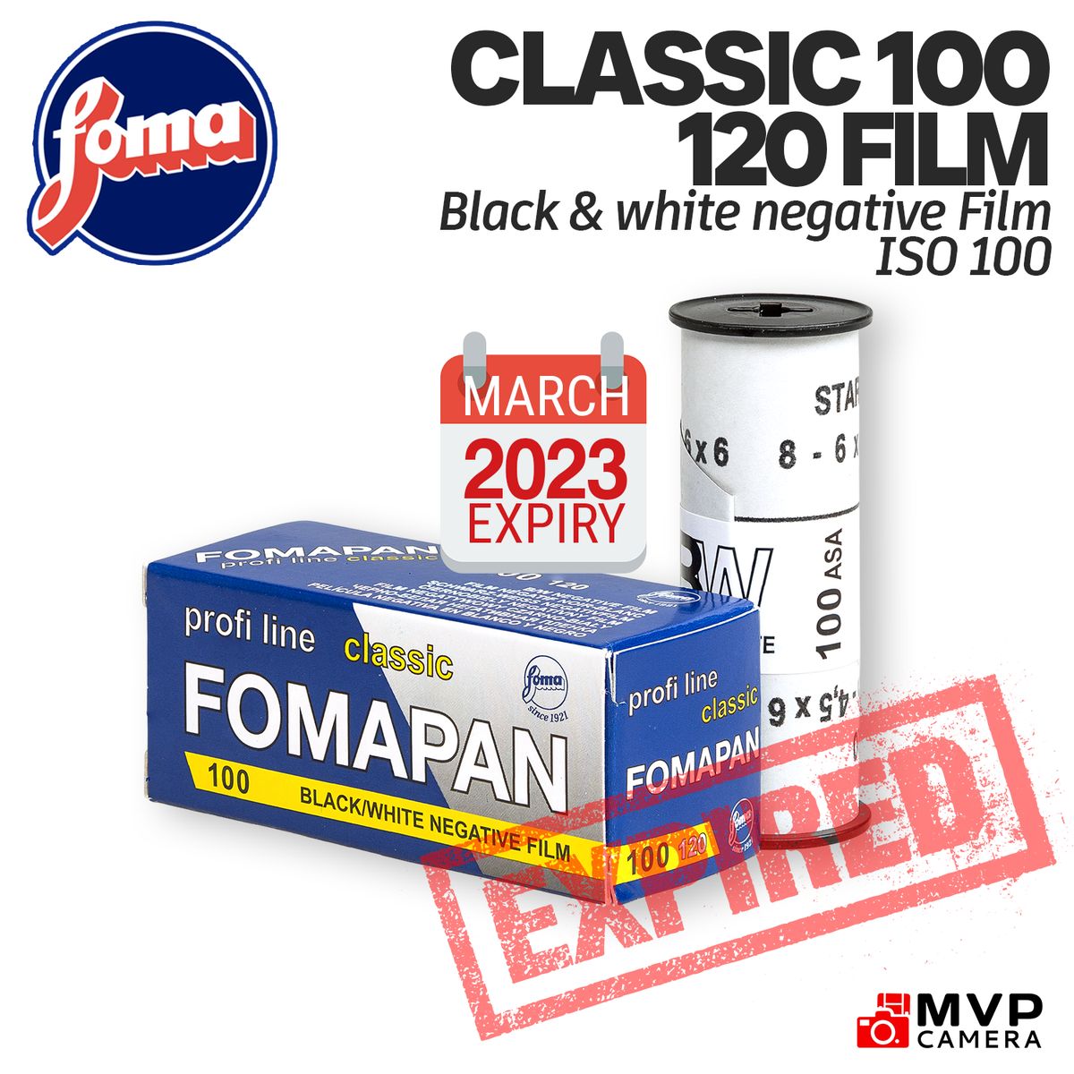 FOMAPAN 100 ISO Black White Negative Film FOMA (120 Roll) MVP