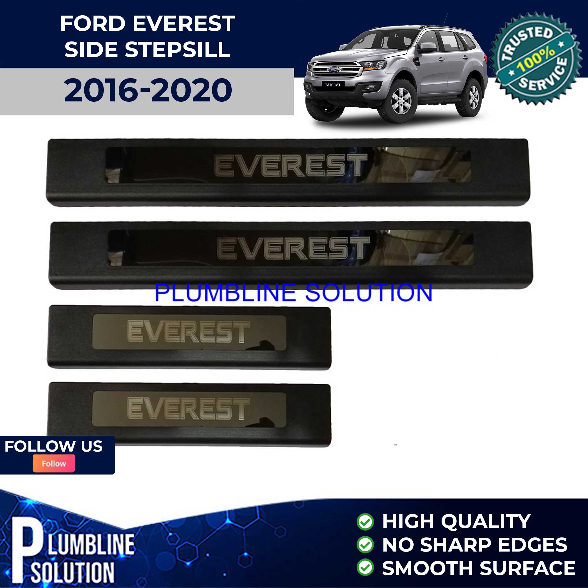 Side Step Sill for Ford Everest 2016 2017 2018 2019 2020 2021 2022