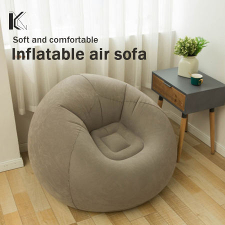 Kormes Single Inflatable Air Sofa with Automatic Pump Lazy Sofa Chair for Camping Small Sofa Bed Folding