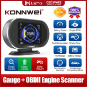 KW206 OBD2 Head-up Display Fuel Consumption Gauge Scanner