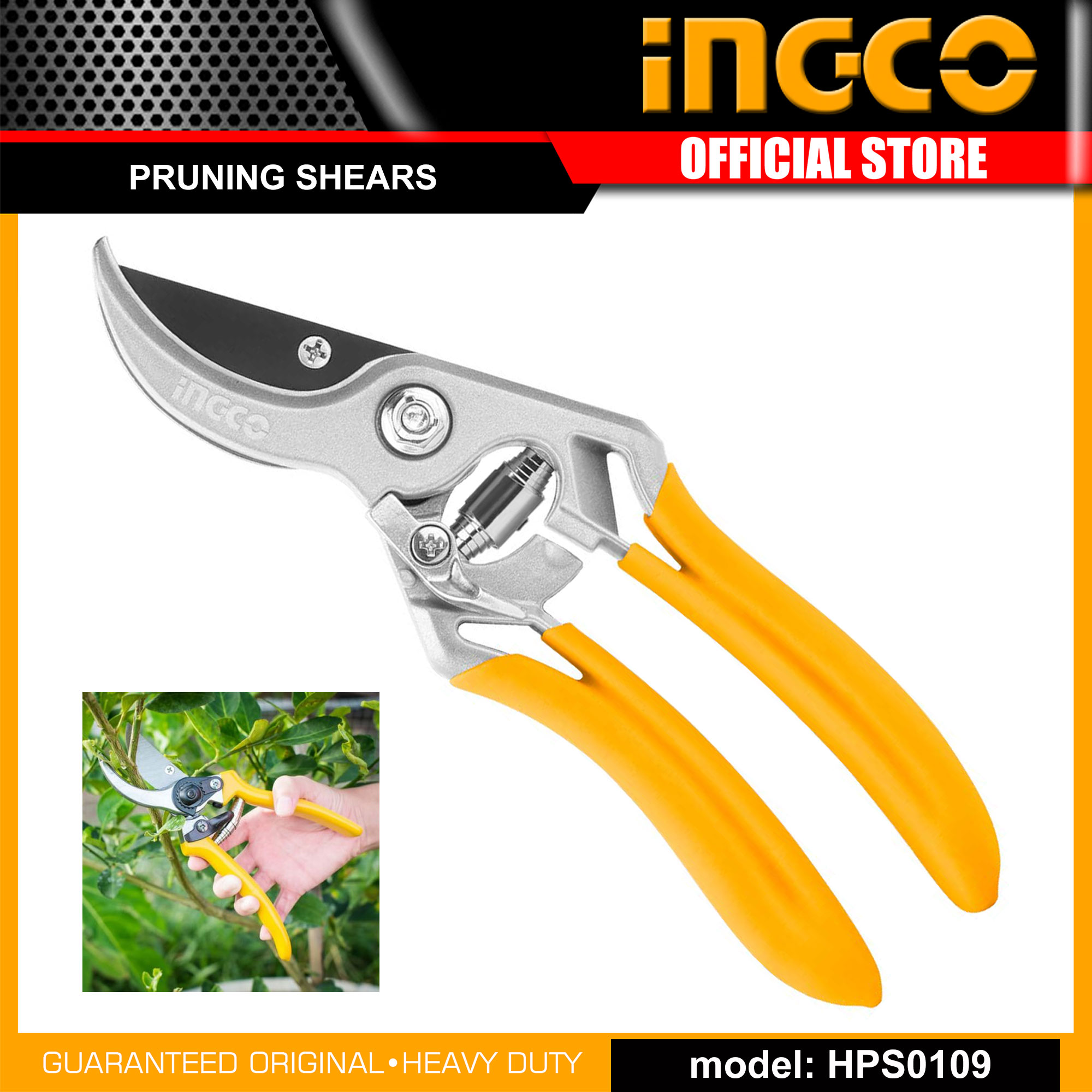 INGCO Garden Pruning Shears - Bypass Type Stem Cutter