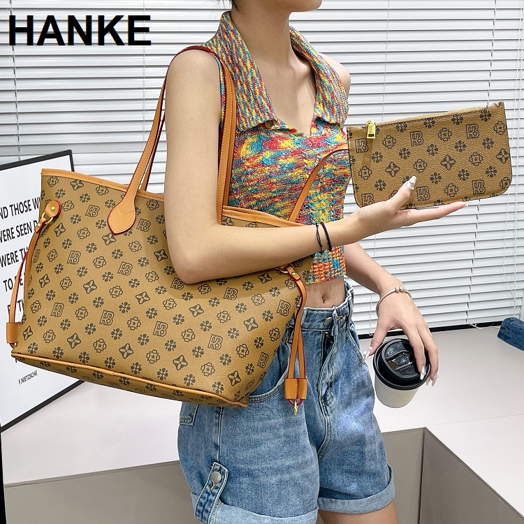HANKE Quality Neverfull GM Tote Bags Side Laces With Pouch And Twilly Scarf  Fashion Handbags For Women