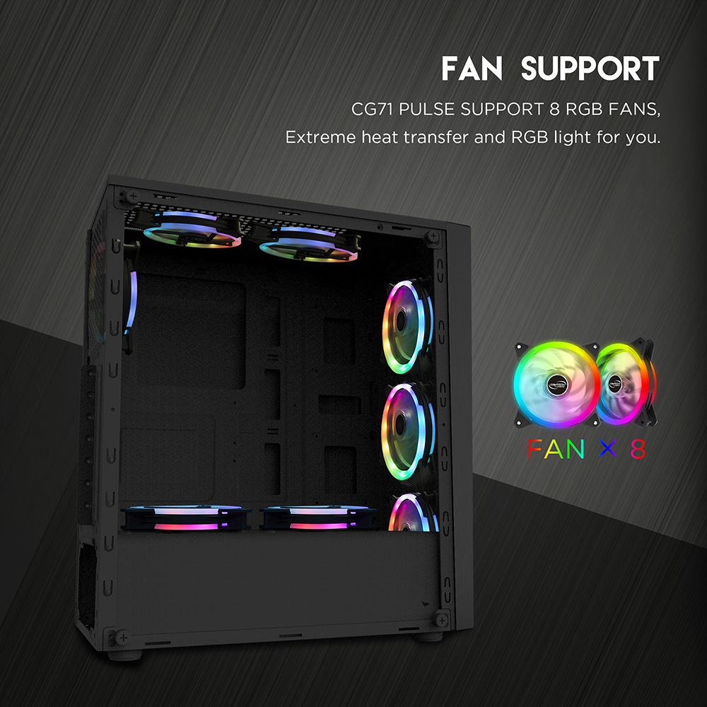 Fantech CG71 PULSE RGB Gaming Desktop Case | Black | White 4 Fantech CG71 PULSE RGB Gaming Desktop Case | Black | White