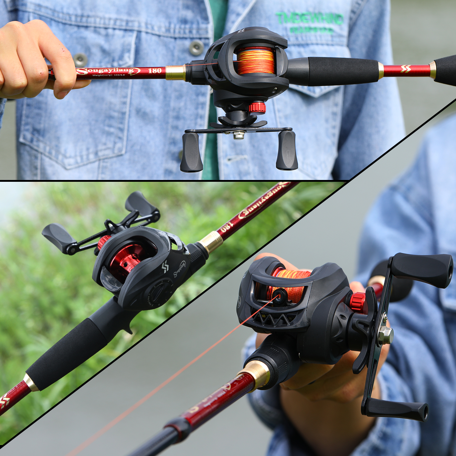 Sougayilang Fishing Rod and Reel Sets 1.8-2.4m Portable Telescopic
