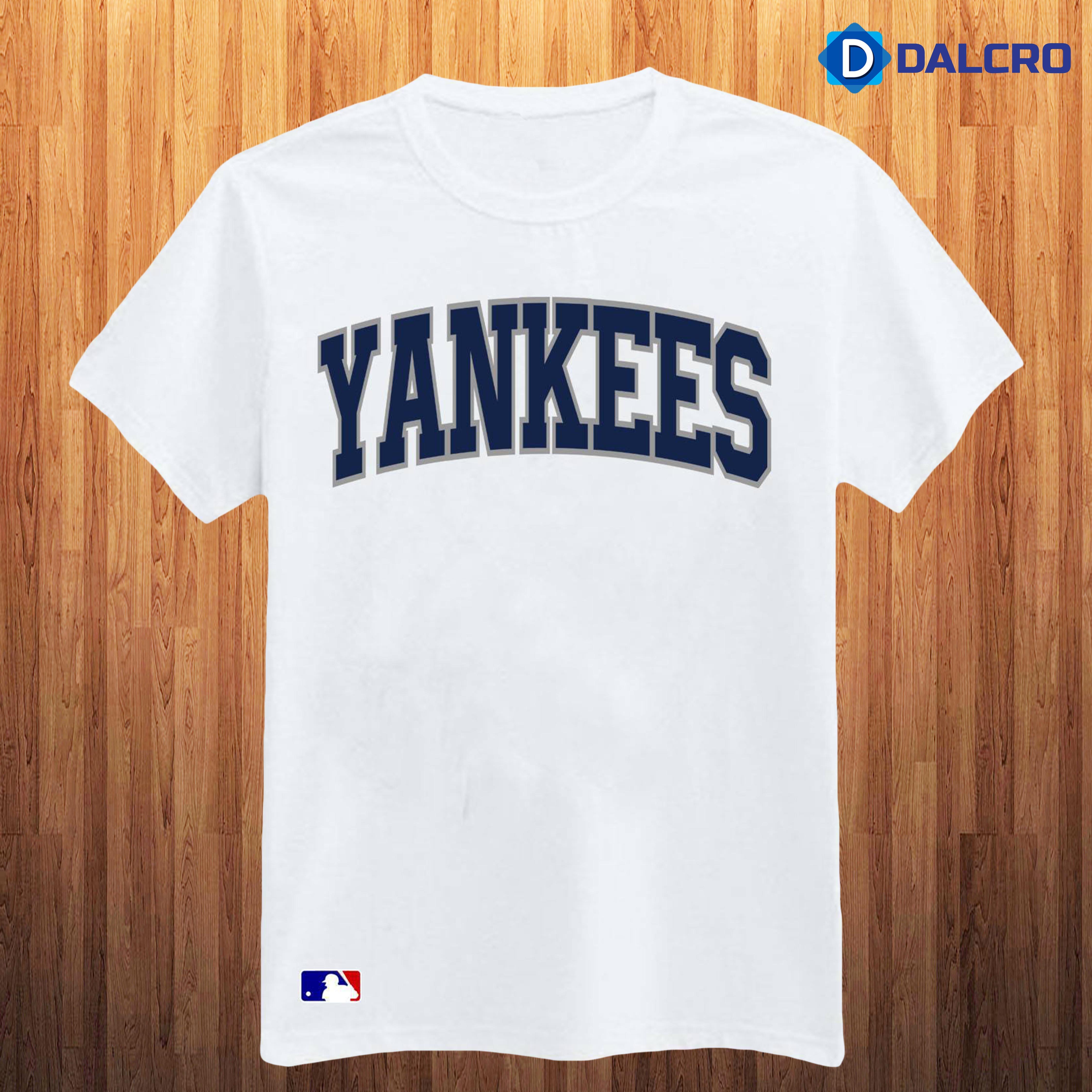 MLB New York Yankees T-Shirt (TailSweep) Rubberized Vinyl Print tshirt  Design Shirt Tees Good Quality T-Shirt Sale shirt for Men and Women (Black)
