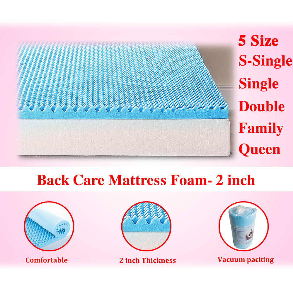 Back Care Egg Crate Foam Mattress Pad 2 inch Thick