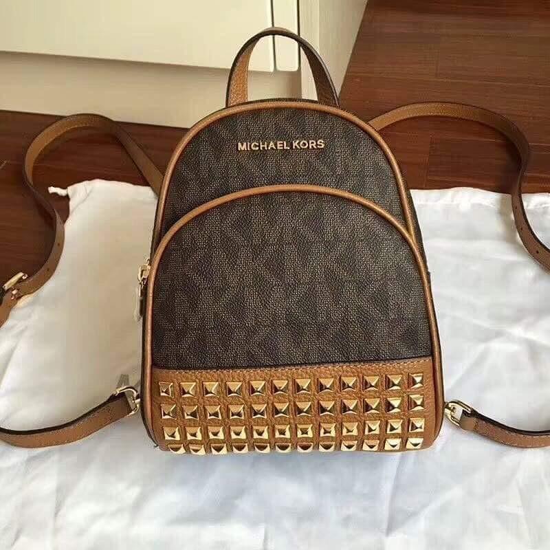 Michael Kors Abbey XS Studded Backpack - Brown | Lazada PH