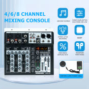 4-Channel Audio Mixer with Bluetooth and USB Recording