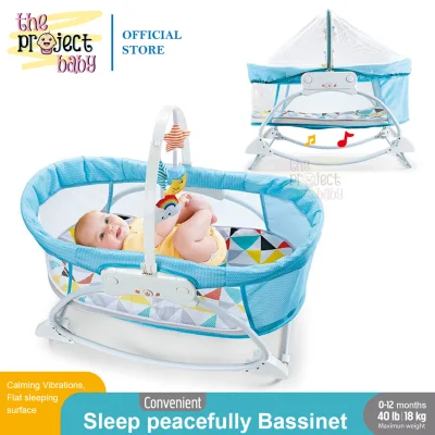 Portable Baby Rocker Swing Bassinet Music and Vibrations Infant crib cradle co sleeper with mosquito net (2)