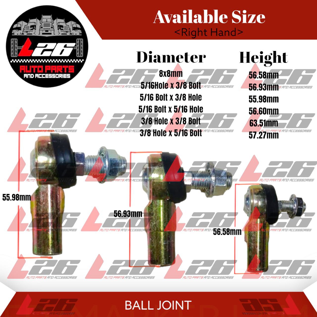 KENJI Adjustable Ball Joint Kit