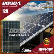 BOSCA 10W Solar Panel, 12V, Mono, 5-Year Warranty