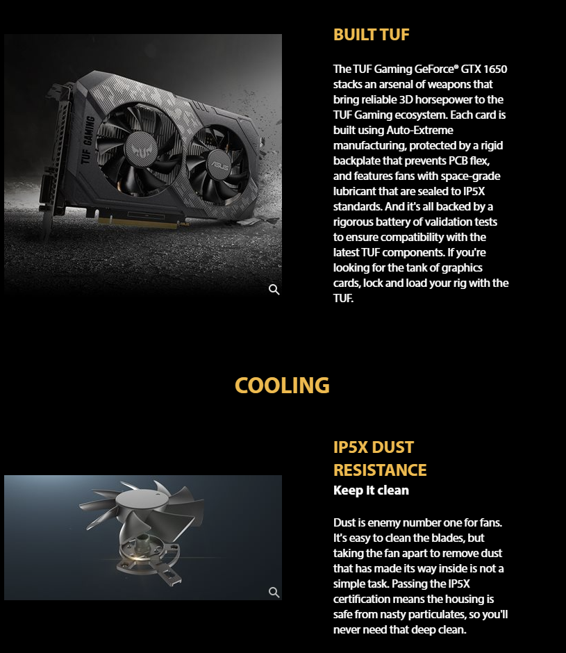 ASUS TUF Gaming GeForce GTX 1650 4GB OC Edition Graphics Card TUF-GTX1650-O4GD6-P-GAMING 128-Bit GDDR6 PCI Express 3.0 HDCP Ready Video Card 1 ASUS TUF Gaming GeForce GTX 1650 4GB OC Edition Graphics Card TUF-GTX1650-O4GD6-P-GAMING 128-Bit GDDR6 PCI Express 3.0 HDCP Ready Video Card