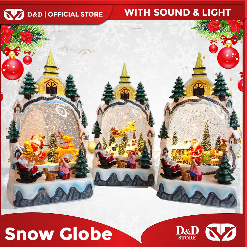 Product photo of Musical Snow Globe Village with Santa and Glitter Snow from its Lazada listing