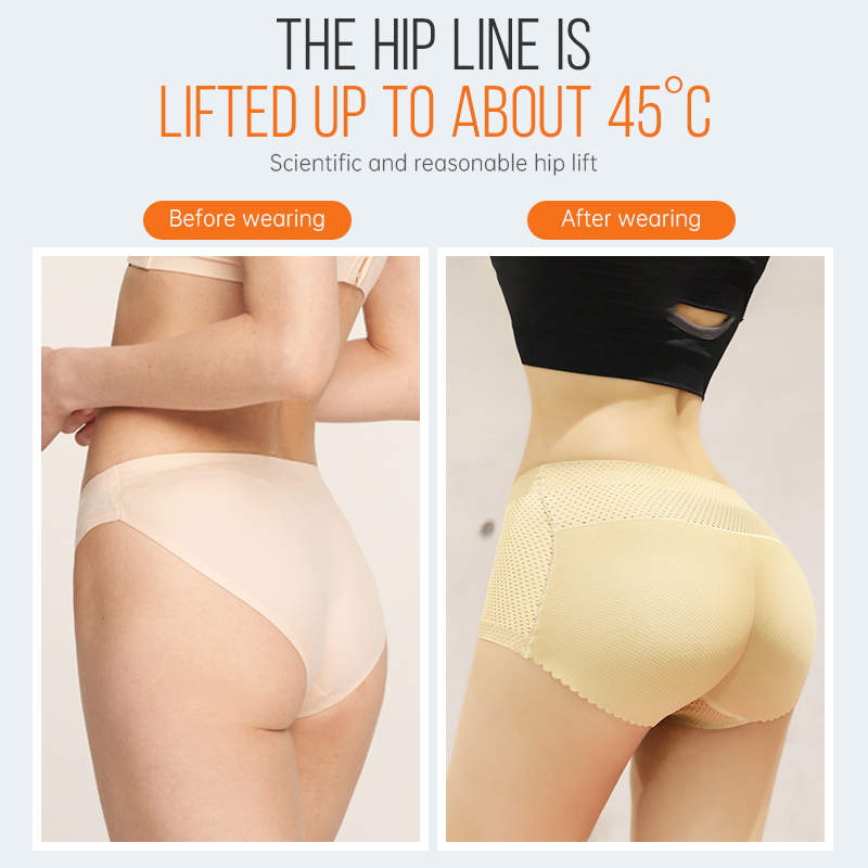 Women's Tummy Control & Butt Lifting Underwear With Removable 1cm Thick Pad  To Enhance & Shape Buttocks, Natural & Invisible Peach Butt Look