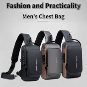 Waterproof Men's Fashion Chest Bag with Password Lock (Brand: Unknown)