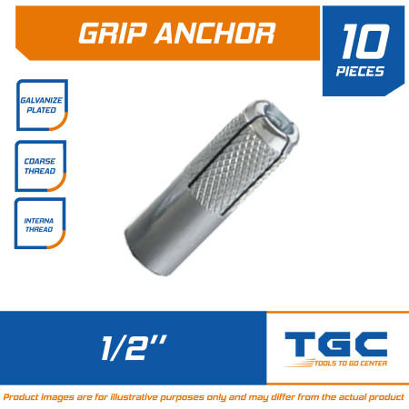 10PCS Grip Anchor 1/2 Tgc Drop in Anchor or Expansion Anchor