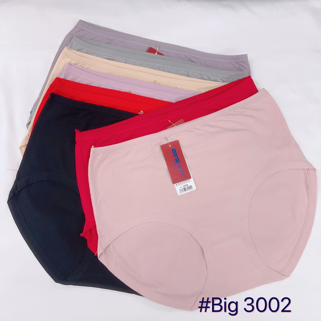 2Pieces 100% Cotton Panty Plus Size Panty Women's Panties Big Size  32-36waistline#3002